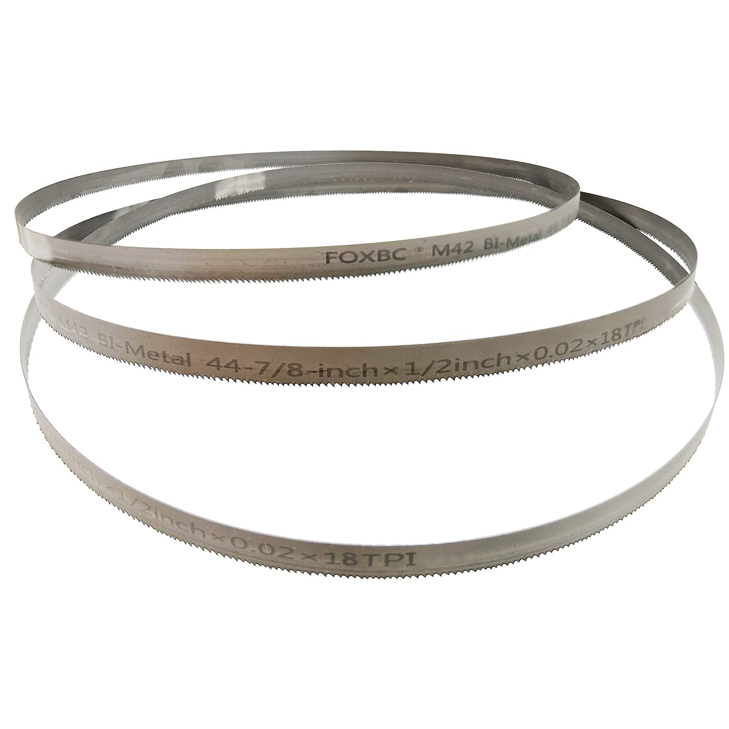FOXBC Hojas de sierra de cinta de 44-7/8 pulgadas, 44-7/8" x 1/2" x .020" 18 TPI, repuesto para hojas de sierra de cinta portátiles DeWalt DW3983 DCS374B, Milwaukee 48-39-0521, paquete de 3