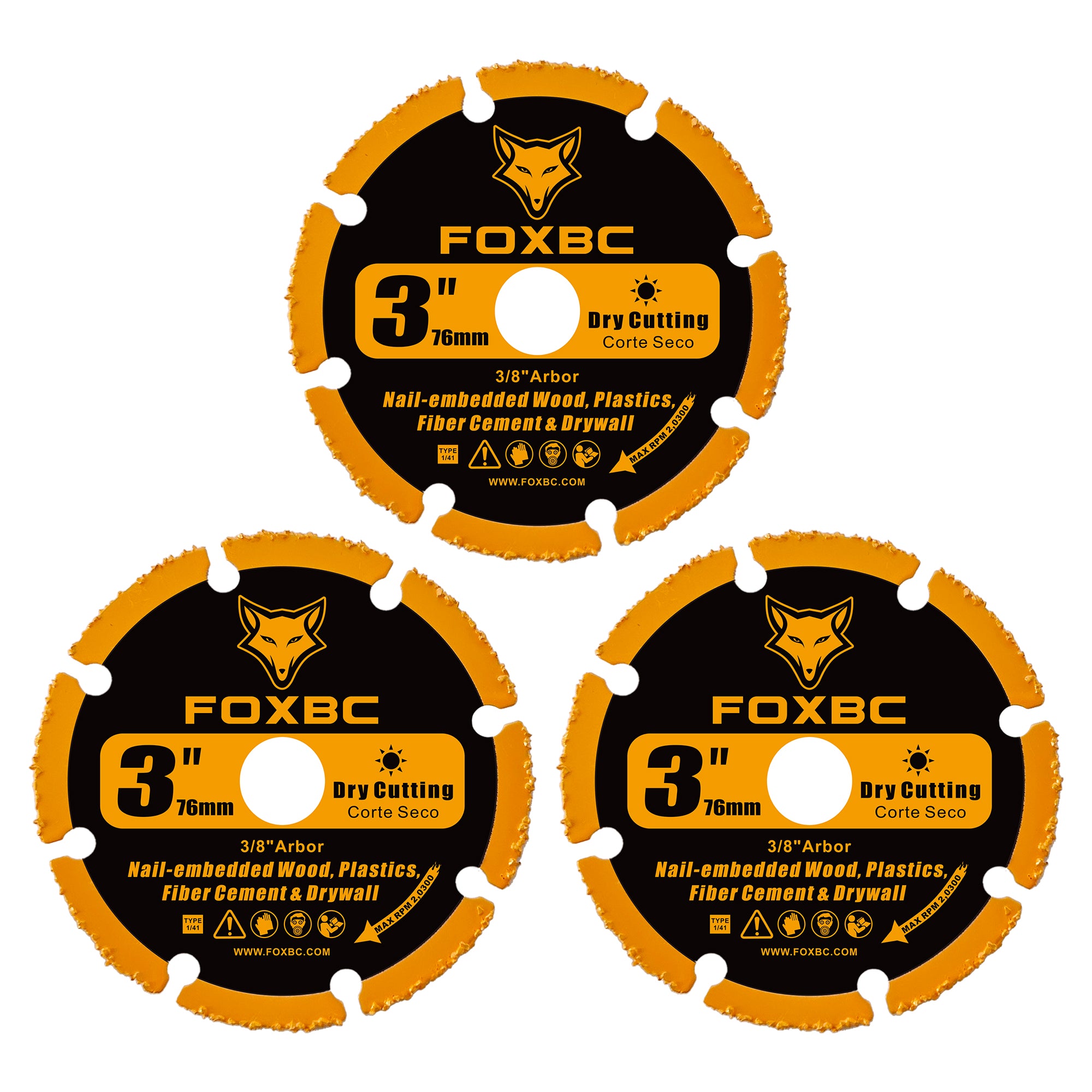 FOXBC 3 Inch Cut Off Wheels, Carbide Grit Cut-Off Disc for woods, plas