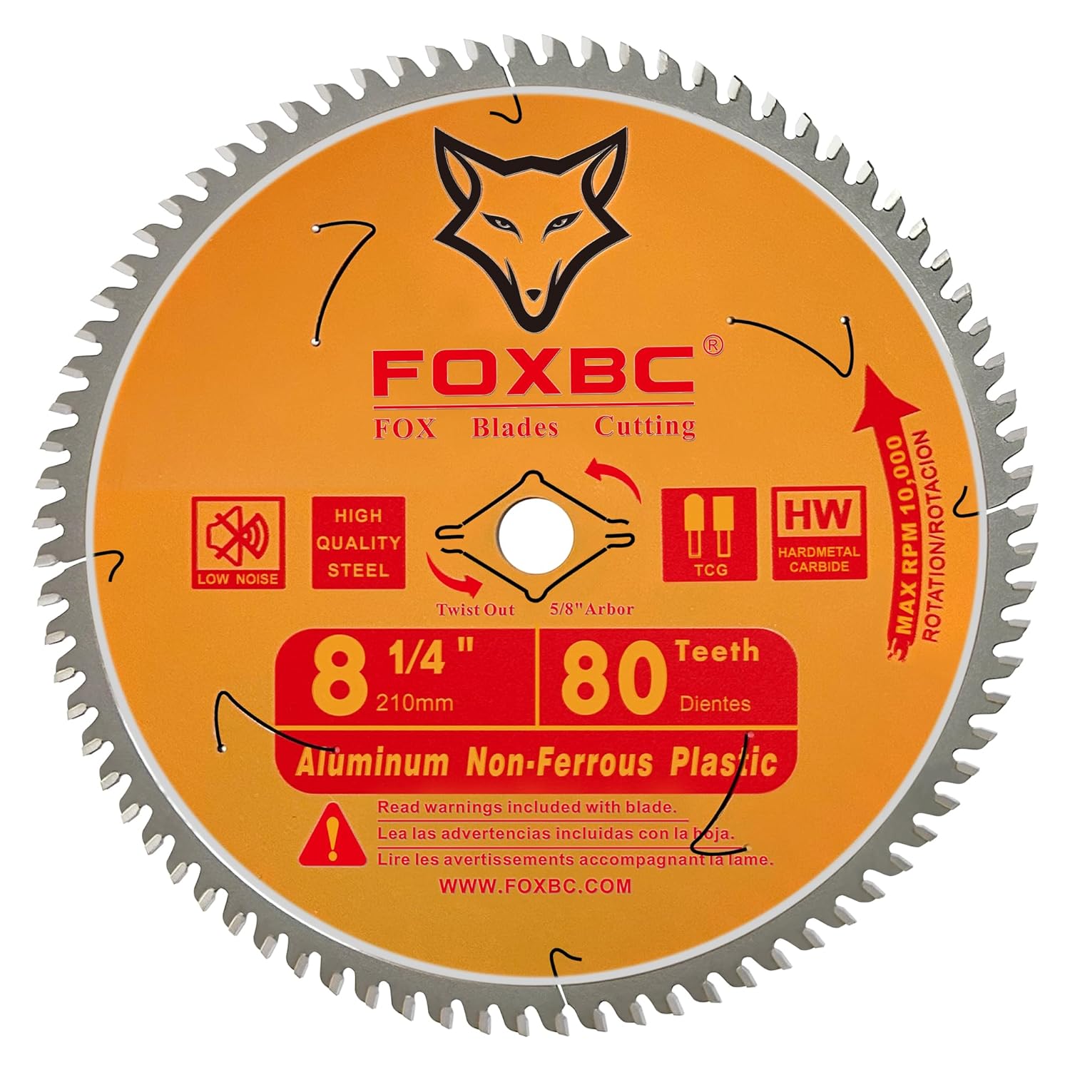 FOXBC 8-1/4 Inch Table Saw Blade 80-Tooth for Aluminum Copper Plastic FOXBC 8-1/4 Inch Table Saw Blade 80-Tooth for Aluminum Copper Plastic