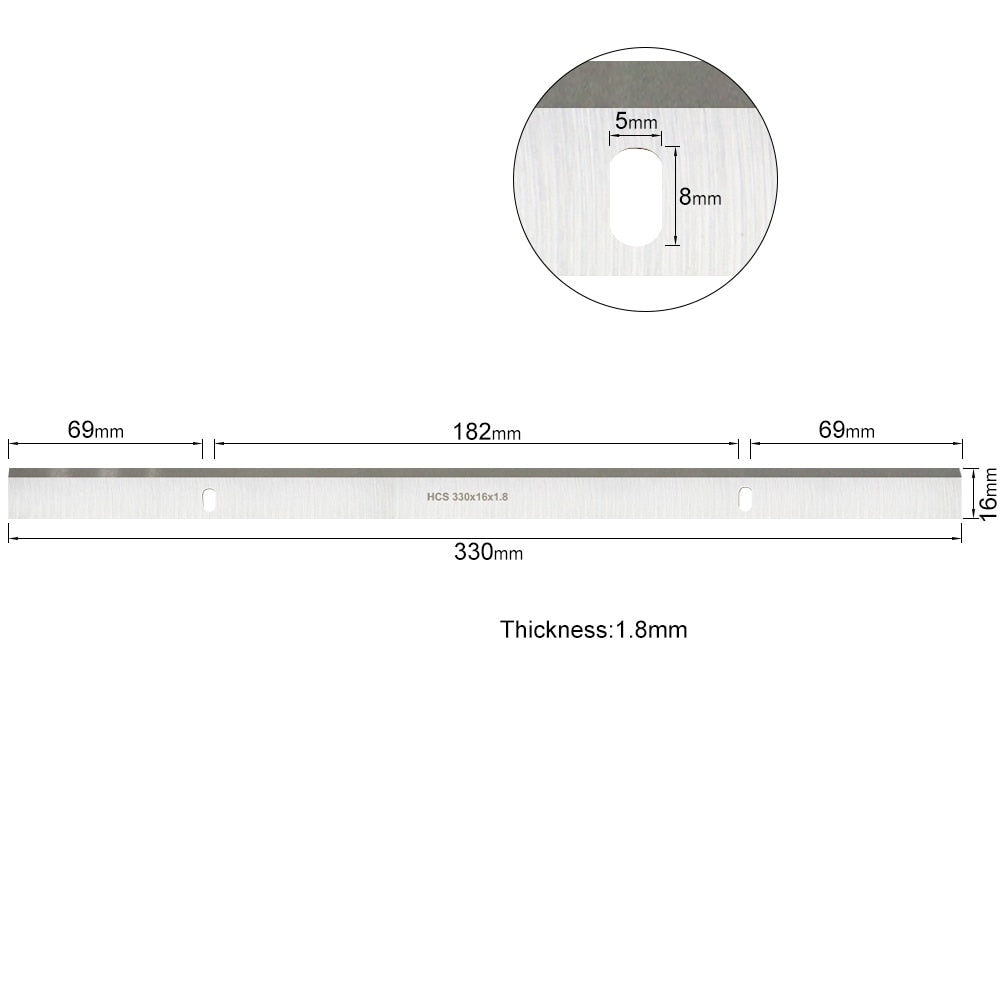 Cuchillas cepilladoras de 331x16,5x2mm para cepilladoras Vevor M1B-LS-3301 de 13" - Juego de 2