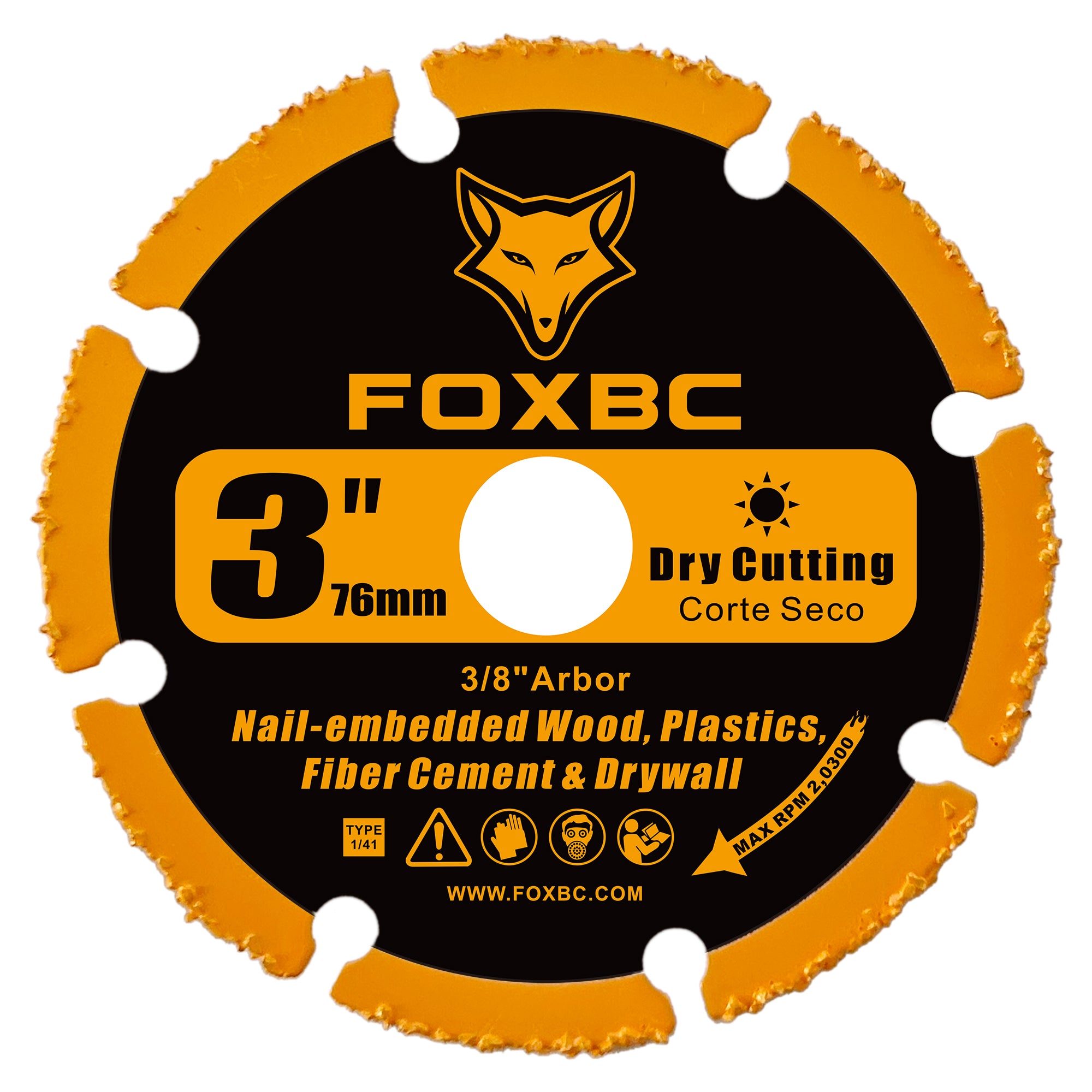 FOXBC 3 Inch Cut Off Wheels, Carbide Grit Cut-Off Disc for woods, plas