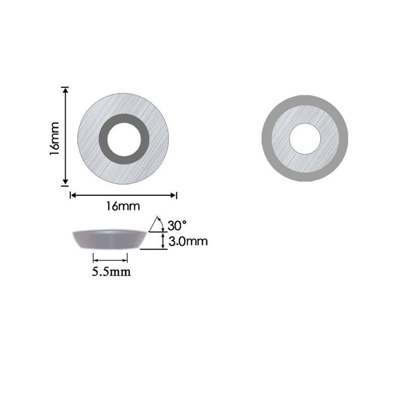 FOXBC Ci0 Carbide Cutter Inserts Round 16mm(5/8 Inch) for Easy Wood Tools Full & Pro Size Easy Finisher Woodturning Tools, Indexable - 10 Pack