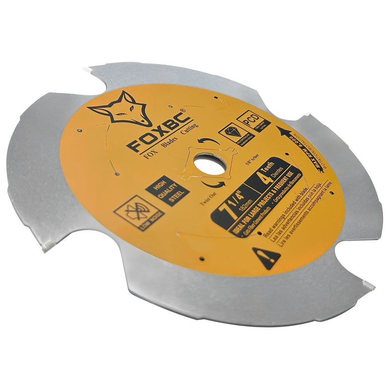 FOXBC 7-1/4 inch 4 Tooth Polycrystalline Diamond (PCD) Hardie Fiber Cement Saw Blade, 5/8 Arbor