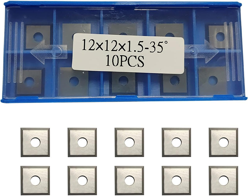 FOXBC Insertos de carburo cuadrados de 12 mm de repuesto para broca fresadora de superficie de spoilboard Amana, BINSTAK - Paquete de 10