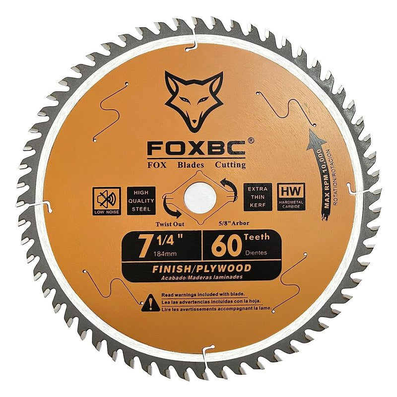 FOXBC Hoja de sierra circular de 7-1/4" de repuesto de 60 dientes para Freud Diablo D0760A D0760X, DeWalt DWA171460