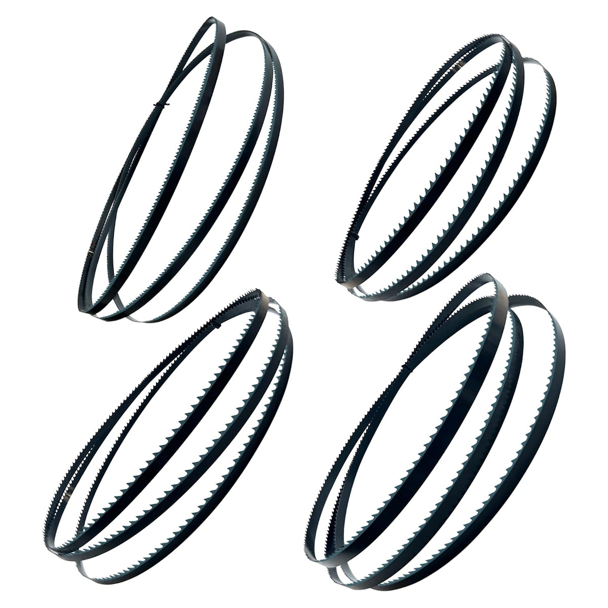 FOXBC 80 Inch Bandsaw Blades 4 Pack, 1/4", 3/8", 1/2" Widths, 6 &10 & 14TPI Induction-hardened teeth, Compatible with Craftsman12" Bandsaw