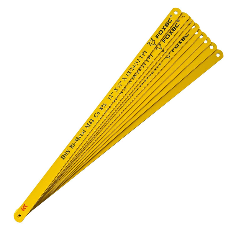 FOXBC 12 inch Hacksaw Blade 18/24/32 TPI Variable Teeth, BiMetal M42