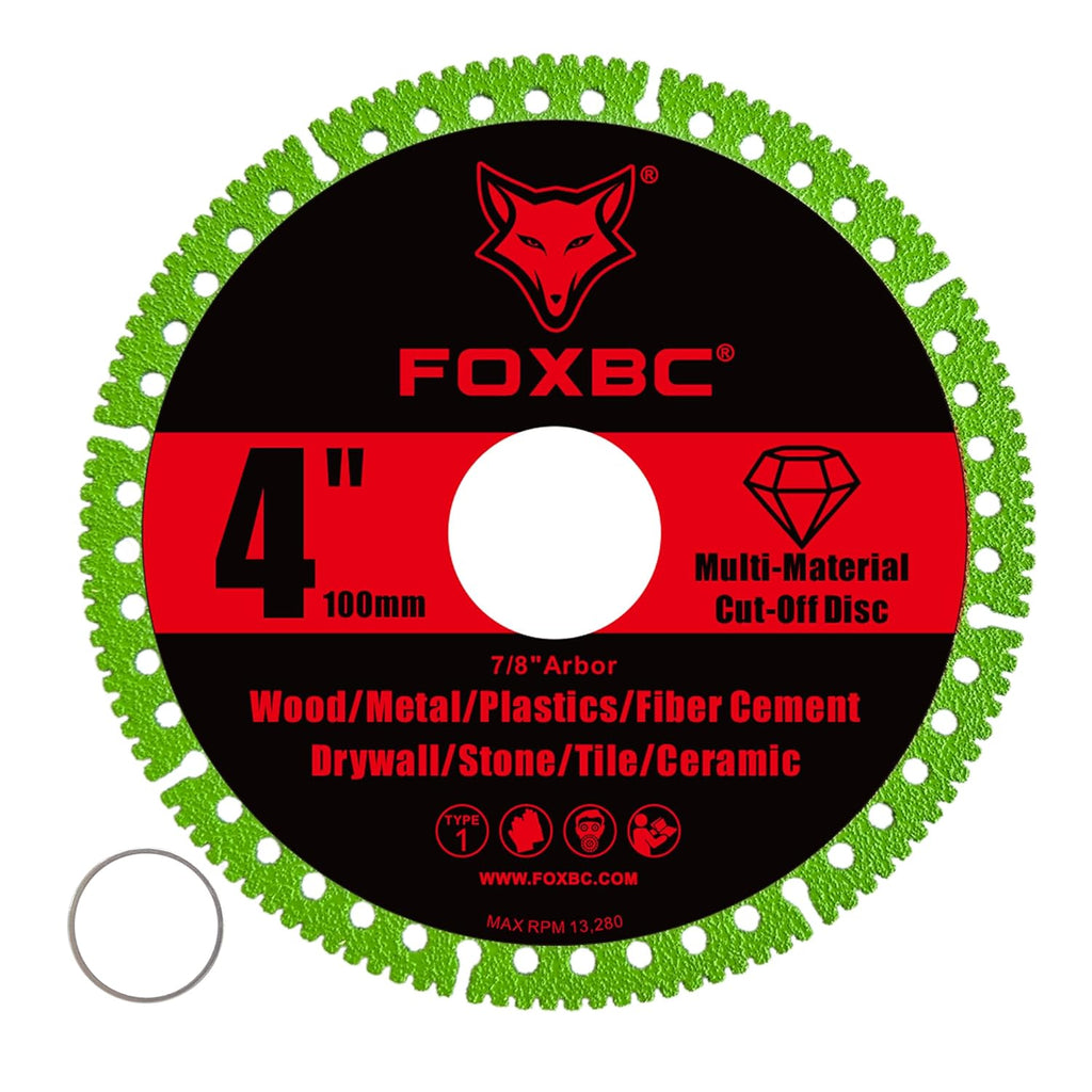 FOXBC 4-1/2 inch Diamond Multi-Purpose Saw Blades for Angle Grinder, Heavy Duty Cut-Off Disc for FOXBC 4-1/2 inch Diamond Multi-Purpose Saw Blades for Angle Grinder, Heavy Duty Cut-Off Disc for