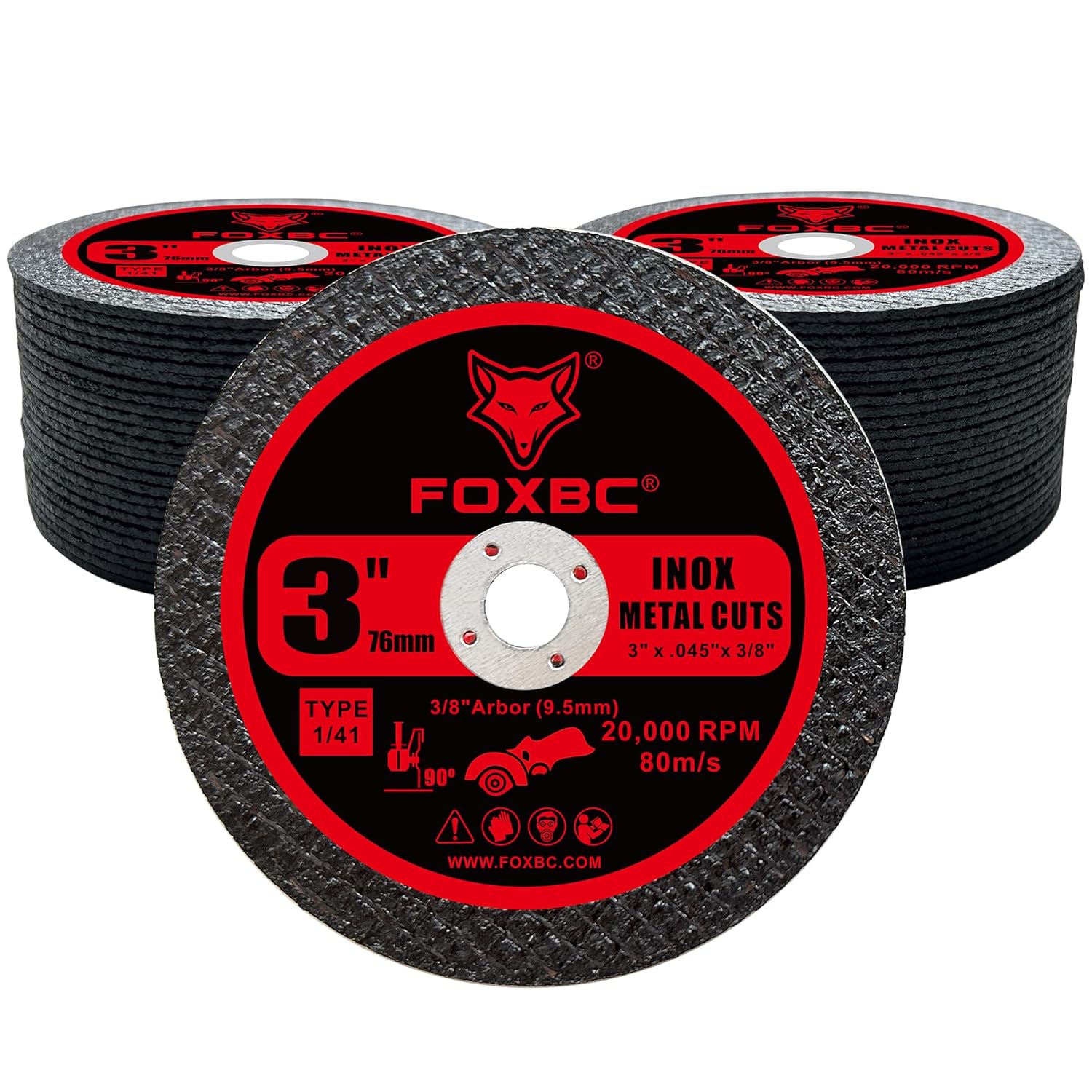 FOXBC 3 Inch Cut Off Wheel Discs, Metal & Stainless Steel Cutting Disc