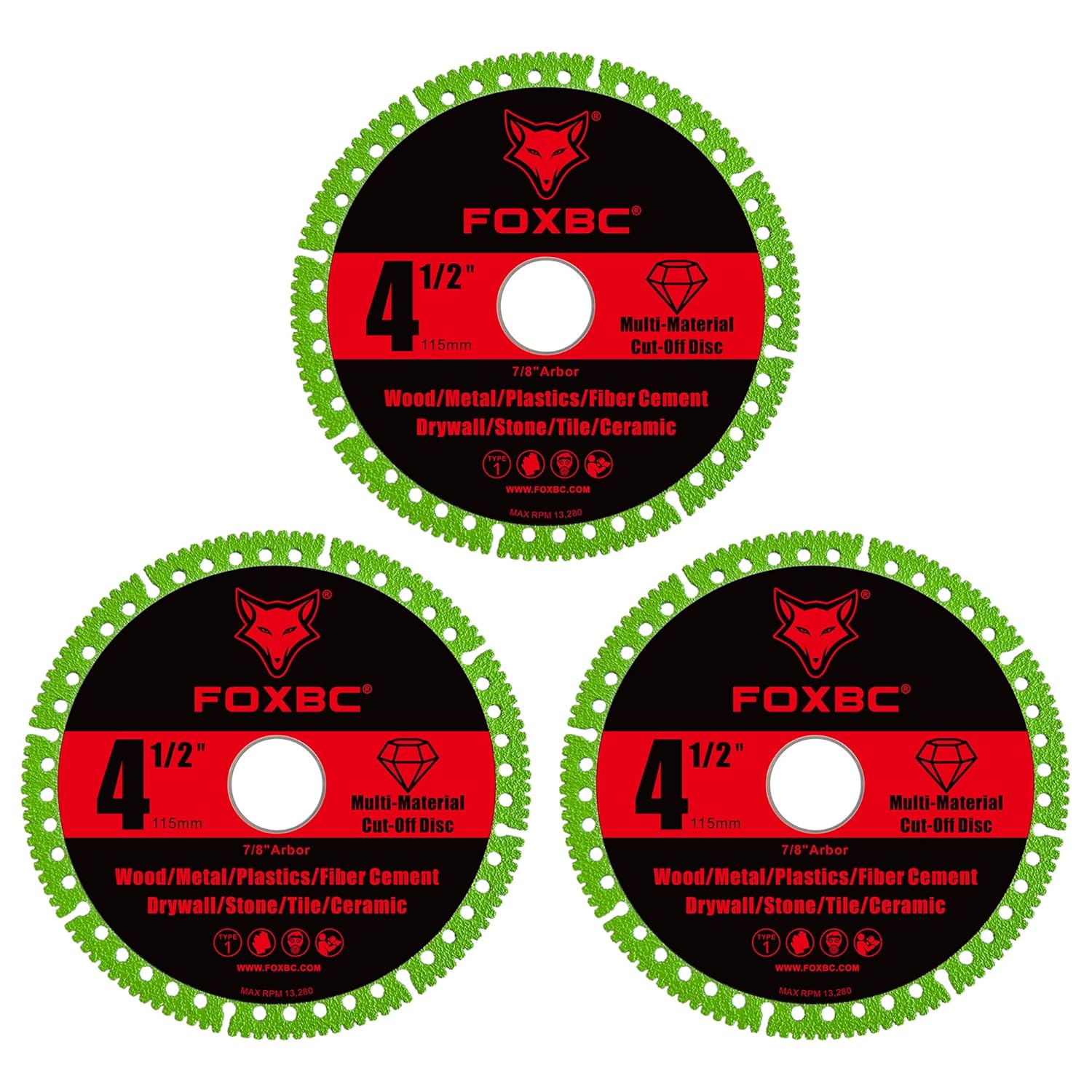 FOXBC 4-1/2 Inch Indestructible Multi-Material Cut Off Disc for Angle