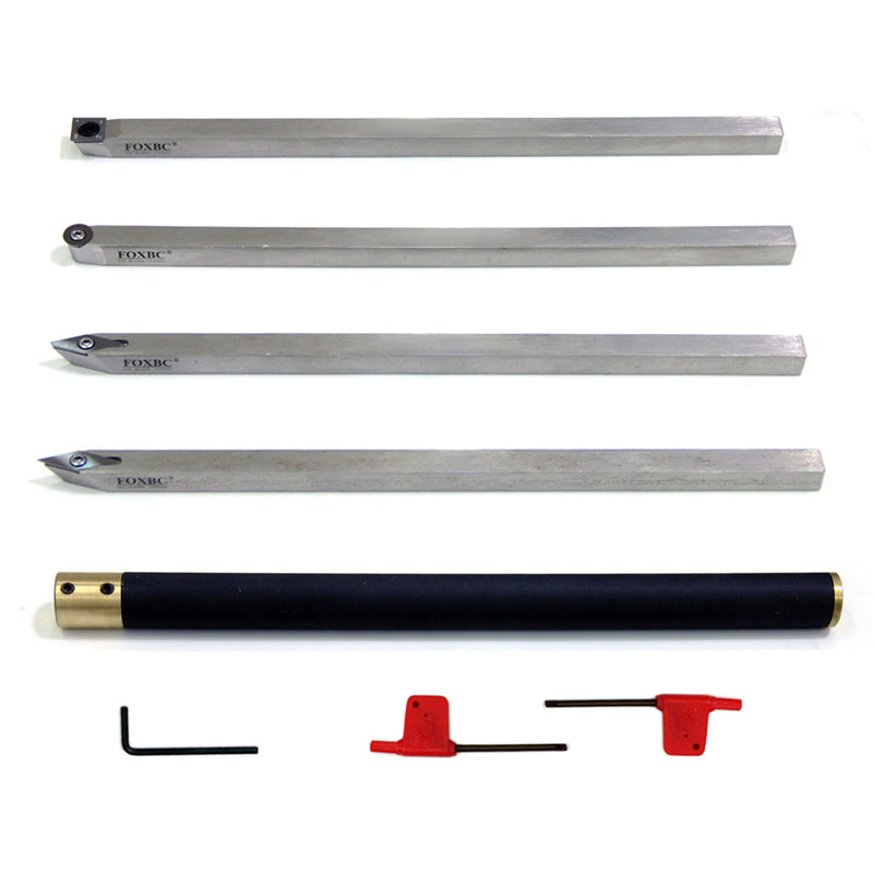 Woodworking Carbide Woodturning Lathe Tool Set With Carbide Insert Cutter Round Aluminum Alloy Handle For Wood Lathe Turning Tool 5PC
