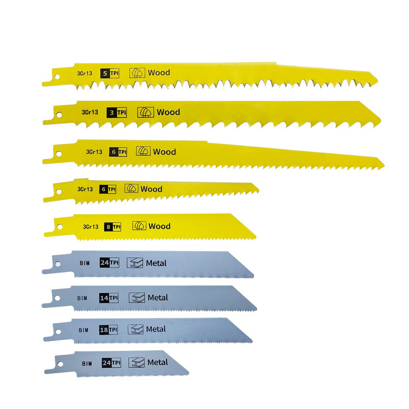 FOXBC Juego de hojas de sierra alternativa para DEWALT, Milwaukee, Black+Decker, Ryobi, Makita, Bosch y la mayoría de sierras alternativas para corte de metal/madera, paquete de 36