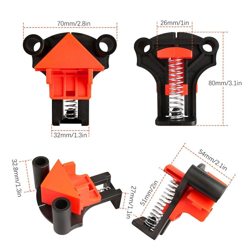 Wood Board Clamps 60/90/120 Degrees Replaceable Spring Fixtures Right Angle Auxiliary Fixing Tool Woodworking Clips