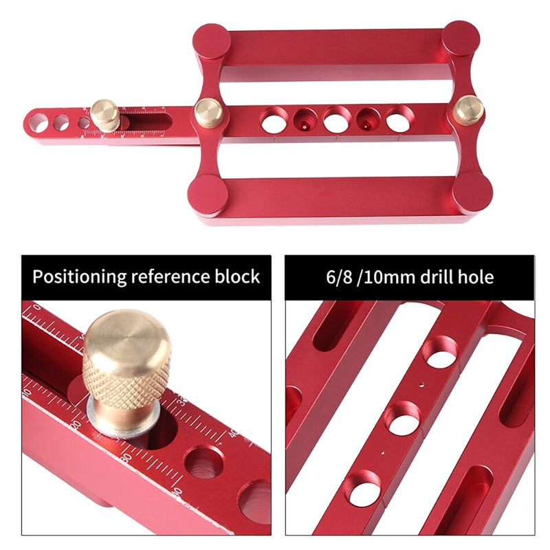 WORKBRO Woodworking Dowel Jig 6/8/10mm Drill Guide Metal Sleeve Wood Drilling Saw Tools Handheld Jigs with Inclined Hole Device