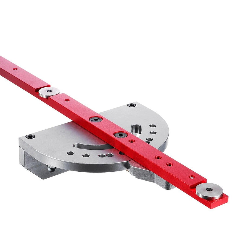 Woodworking Miter Gauge 450mm 0-90 Degree Angle with Aluminum Alloy Fence Stop Sawing Assembly Ruler for Table Saw Router
