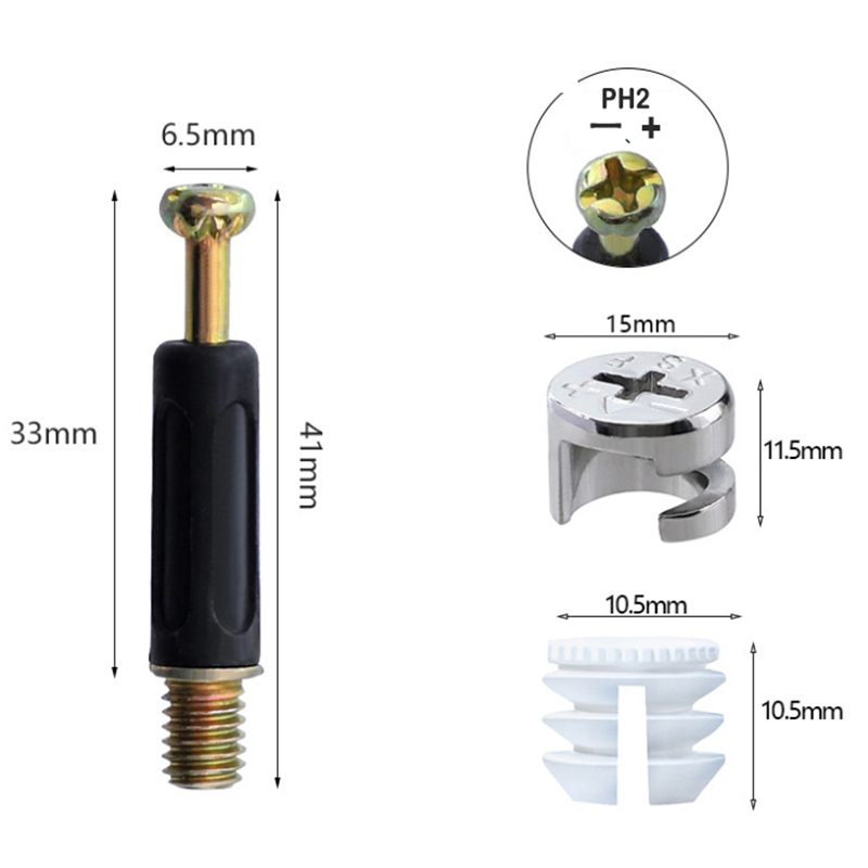 El conector 3 en 1 de barra de madera de espiga de troncos de 30 piezas se utiliza para conectar gabinetes, guardarropas, muebles y tablas de madera