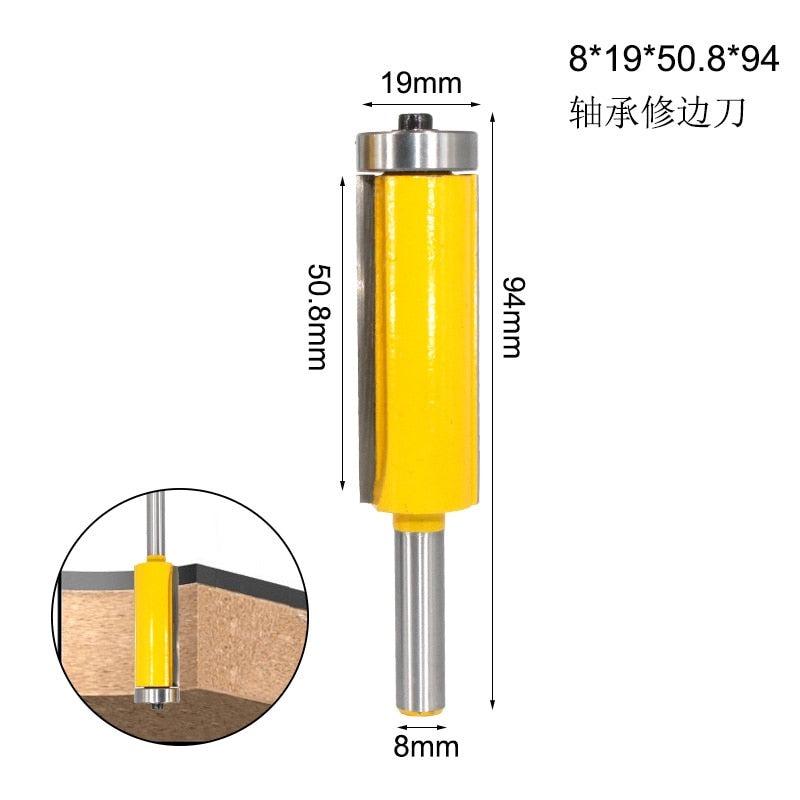 8mm Flush Trim Pattern Router Bit Top & Bottom Bearing Bits Milling Cutter