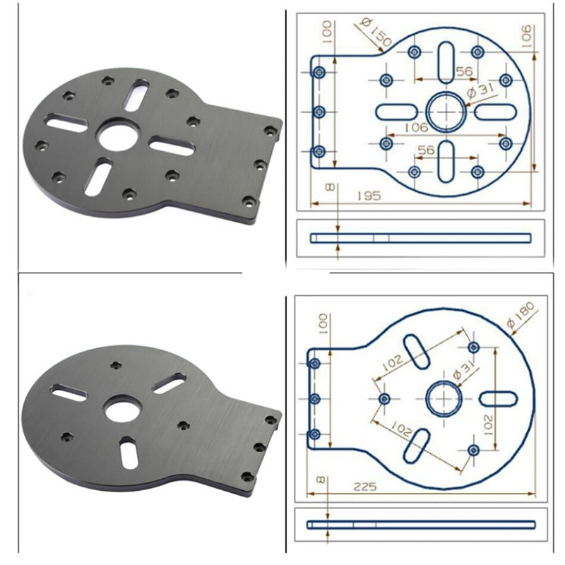 Enrutador de sierra Circular eléctrica, riel de guía, máquina de grabado ajustable, accesorios de máquina de recorte, herramientas de carpintería DIY