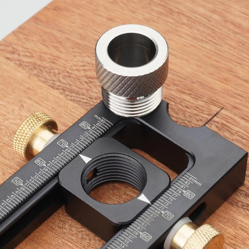 Adjustable 2-in-1 Drilling Guide Rail Positioner T-type Screw Drilling Positioner Is Used for Connecting Cabinet Boards