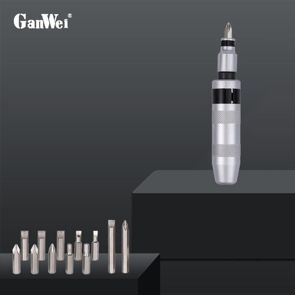 Destornillador de impacto multifuncional de acero al cromo Tangsteno 7 8 12 13 Uds con caja de hojalata para el hogar, Industrial, trabajo