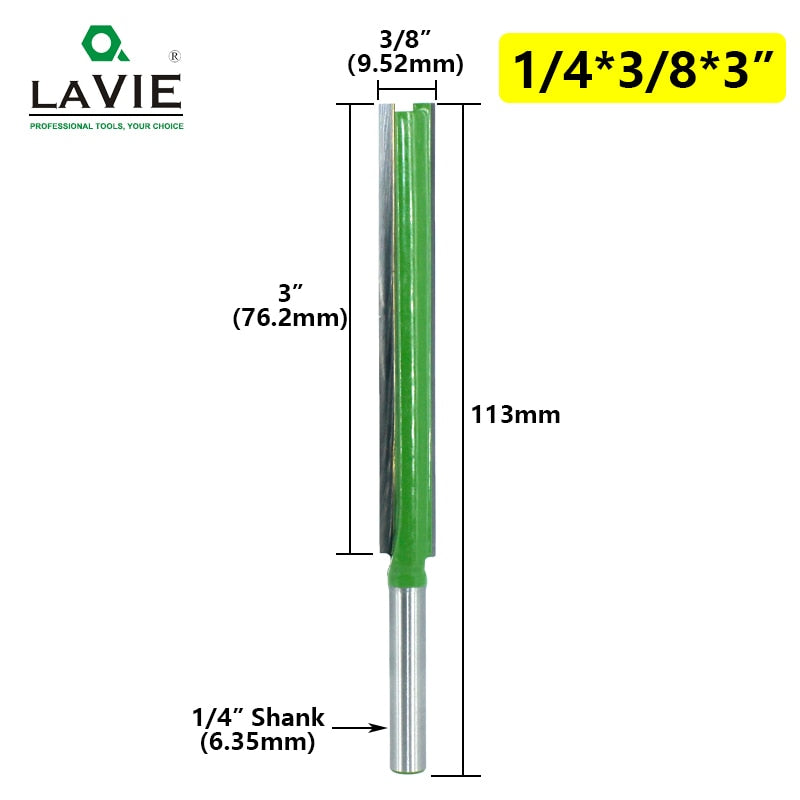 Router Bit 1/4 Shank Extension Long Straight Trimming CNC Bit Milling Cutter