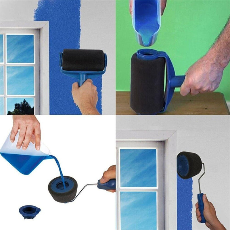 Paint Roller Set Paint Runner Kit with 3 Knot Extension Pole Handle Tool Painting Brush Set for House Wall Office Ceiling