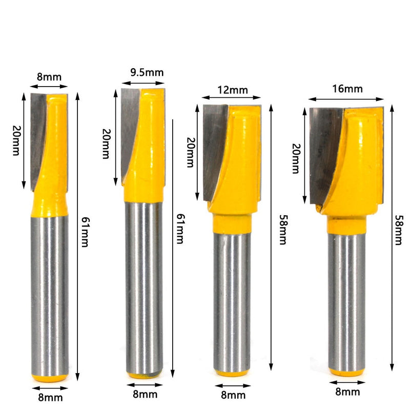 8mm Shank Bottom Wood Cleaning Bit Straight Router Bit Clean Milling Cutter Woodworking Bits Power Machine