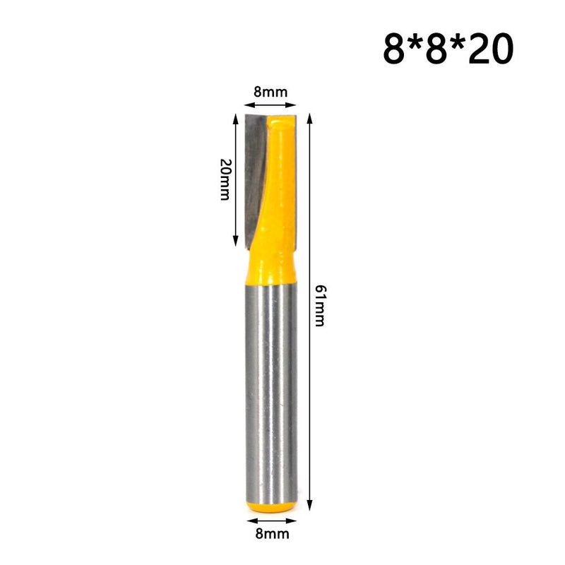 Broca de limpieza de madera con vástago inferior de 8mm, broca para ranuradora recta, fresa limpia, brocas para carpintería, máquina eléctrica MC02032