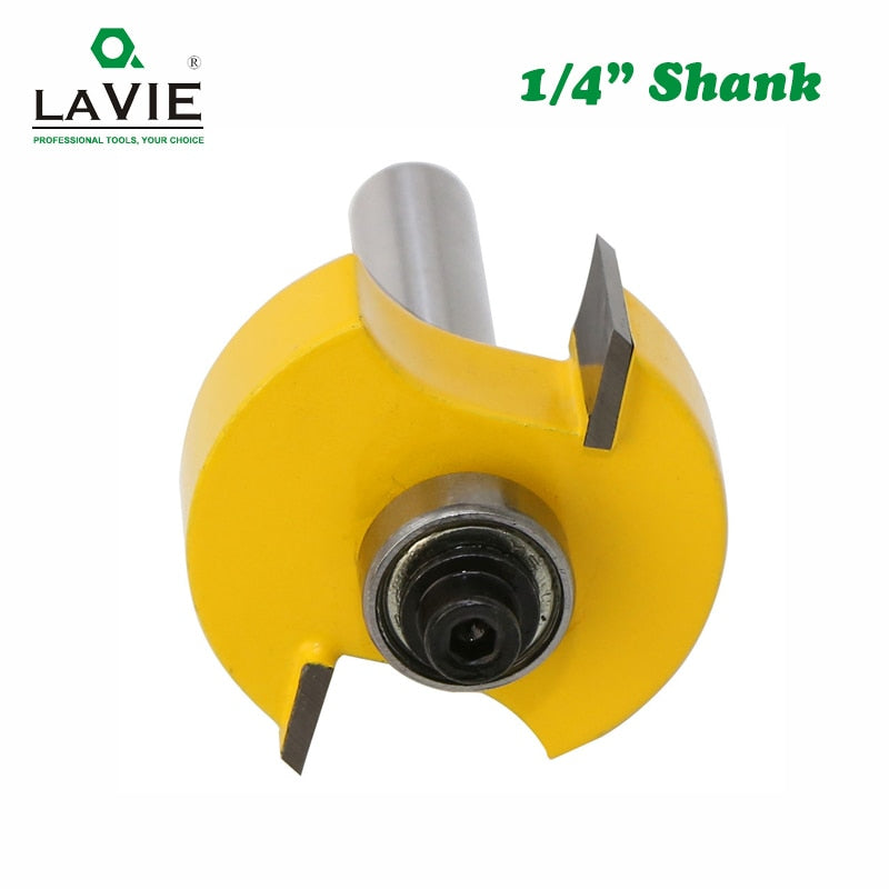 2PCS 1/4 Shank Rabbet Router Bit with 6 Bearings Set Adjustable Tenon Cutter Cemented Carbide Woodworking Bits