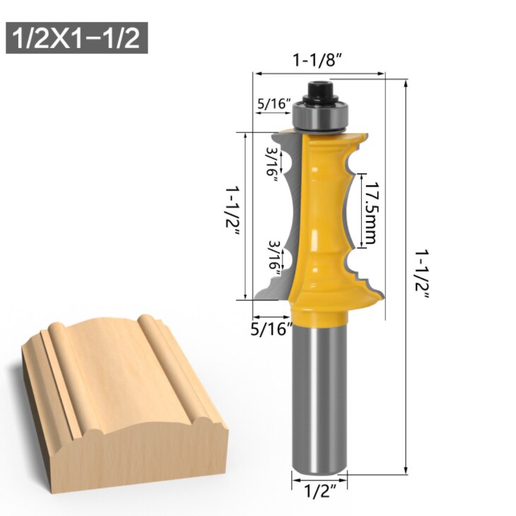 2 PCS Router Bit Set, 1/2-Inch Shank Woodworking Wood Molding Cutter, Mitered Panel Cabinet Door Router Bits