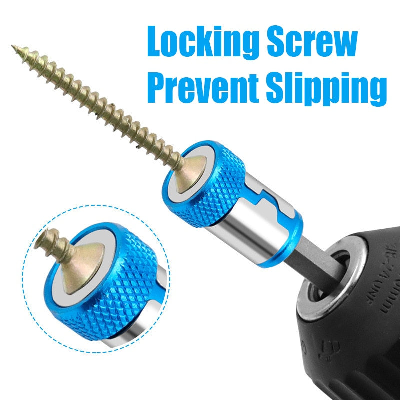 6.35mm Screwdriver head Magnetic Ring Alloy Electric Drill Magnetic Screw Drill Tip Universal Connecting Rod Adapter