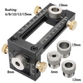 Screw Jig 2 in 1 Adjustable Woodworking Drilling Puncher Locator Dowel Drill Guide Kit for Bed Cabinet Screws Punch Locator