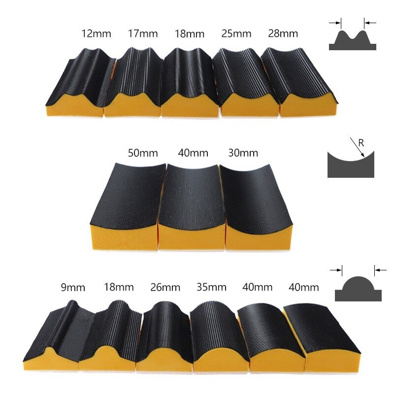 16 Piece Flexible Contour Sanding Grip Set Sanding Block Backing Plate for Woodworkers Automotive Home Arts and Crafts
