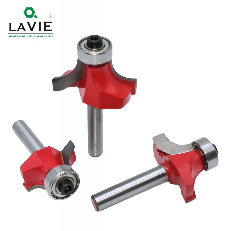 6mm 1/4" Shank Corner Round Over Router Bit with Bearing Cleaning Flush Milling Cutter