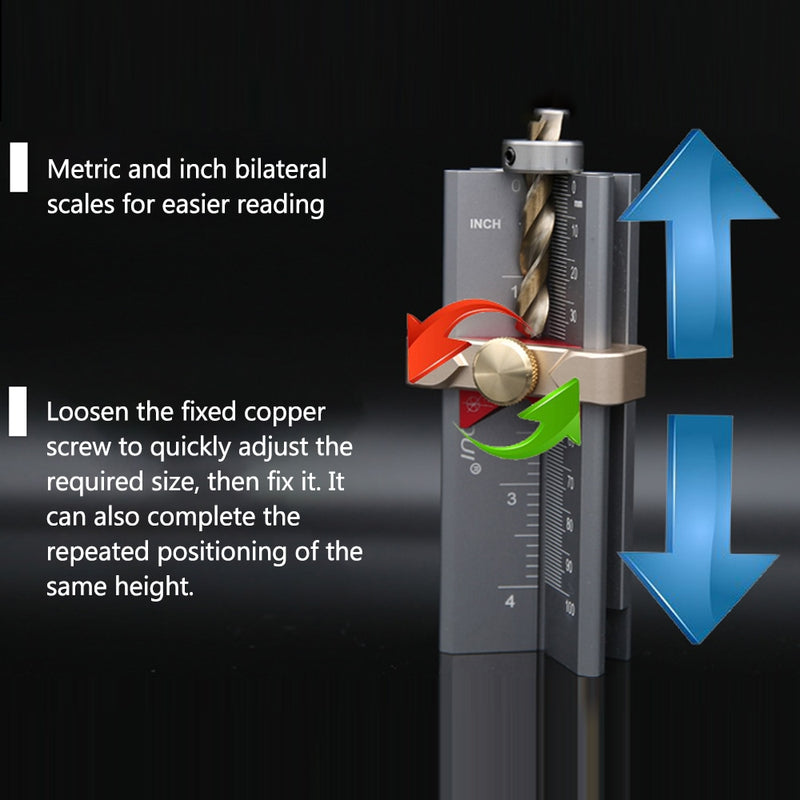 Woodworking Circular Saw Milling Cutter Router Saw Drill Ring Height Aluminum Alloy Carpentry Measuring Tool