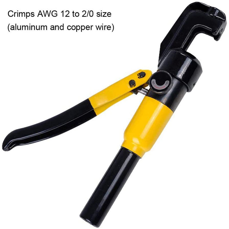 10 Ton Hydraulic Wire Crimper Battery Cable Lug Terminal Crimping Clamp Tool with 9 Dies