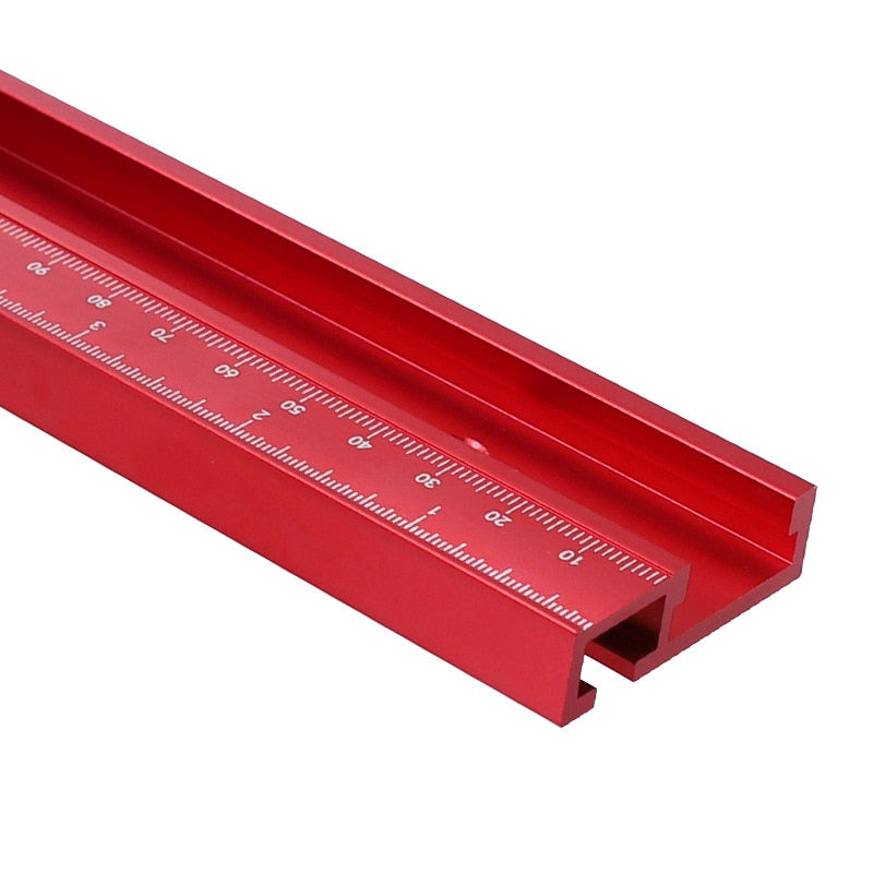 400-800MM Aluminum Alloy Table Guide Rail Type 45 Red Metric Inch with Scale Chute Push Handle Chute Woodworking Tool