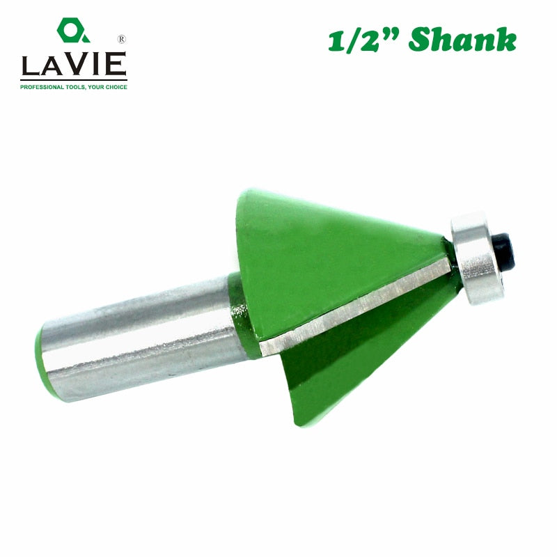 5pcs 12MM 1/2" Shank Chamfer Router Bit 11.25 15 22.5 30 45 Degree Milling Cutter for Wood Machine