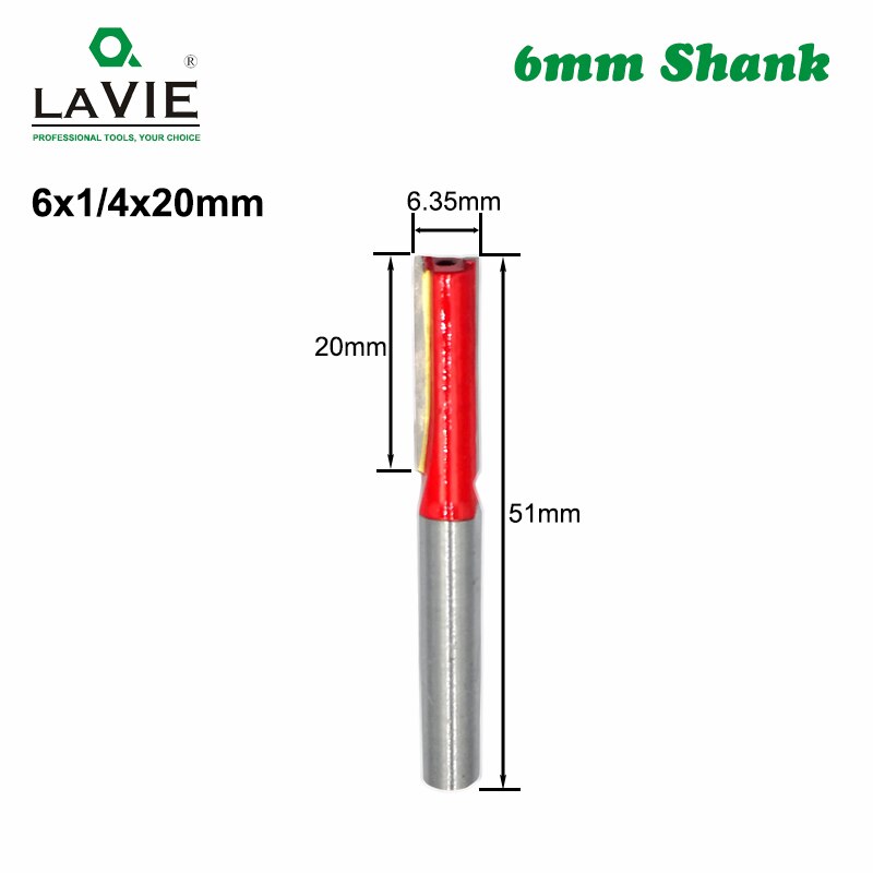 6mm Shank Router Bit Straight T Bit V Flush Trimming Cleaning Round Corner Cove Box Bits Milling Cutter for Wood MC06010
