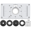 Aluminum Router Table Insert Plate Trimming Machine Flip Board for Woodworking Engraving Machine Benches with Ring