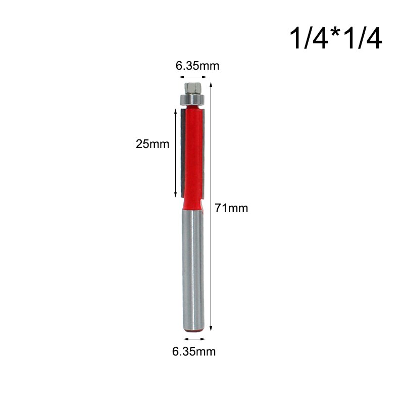 1pc 1/4 Inch Shank 6.35mm Flush Trim Router Bit for Wood Trimming Cutter with Bearing Milling Cutter Woodworking