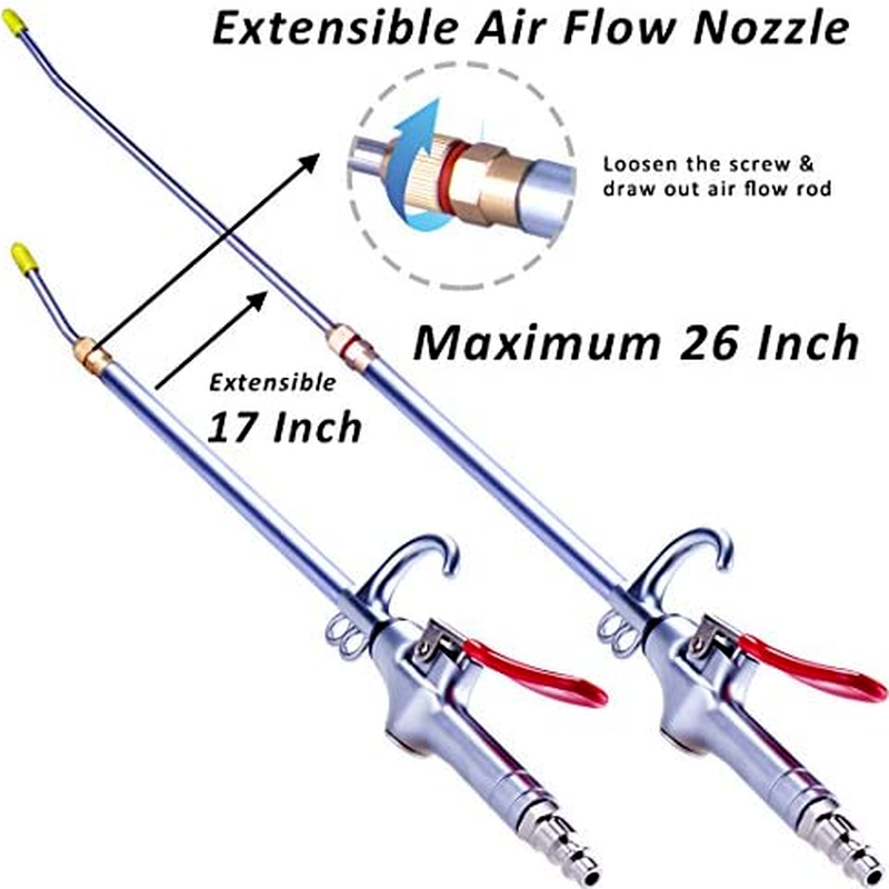 14-21 Inch Extensible High Volume Powerful Air Blow Gun Pneumatic Air Compressor Accessories Tool Dust Air Blower Gun