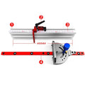 Calibre de inglete para carpintería, ángulo de 450mm, 0-90 grados, con parada de valla de aleación de aluminio, regla de montaje para enrutador de Sierra de mesa