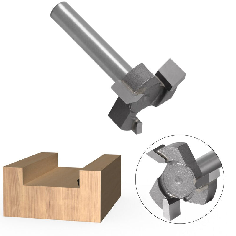 6mm 1/4" shank 3 teeth T-Slot Router Bit Milling Straight Edge Slotting Milling Cutter Cutting Handle