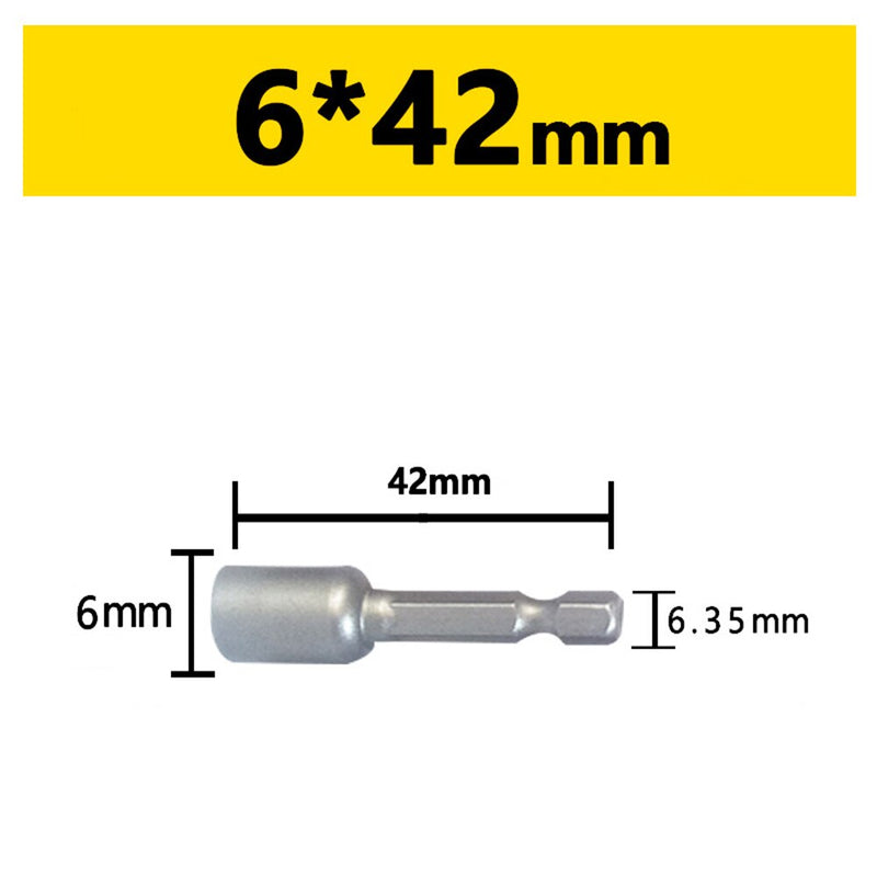 Llave de tubo magnética de conversión de mango Hexagonal de 6mm-12mm, accesorios para llaves de tuercas eléctricas, brocas, herramientas de carpintería