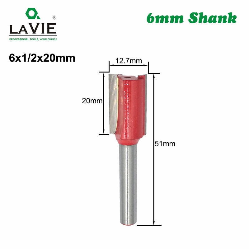 6mm Shank Router Bit Straight T Bit V Flush Trimming Cleaning Round Corner Cove Box Bits Milling Cutter for Wood MC06010