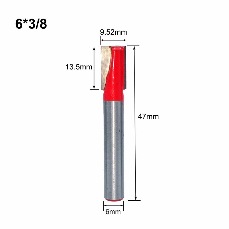 Vástago de 6mm, broca inferior para limpieza de madera, broca para ranuradora recta, fresa limpia, brocas para carpintería, máquina eléctrica MC06030