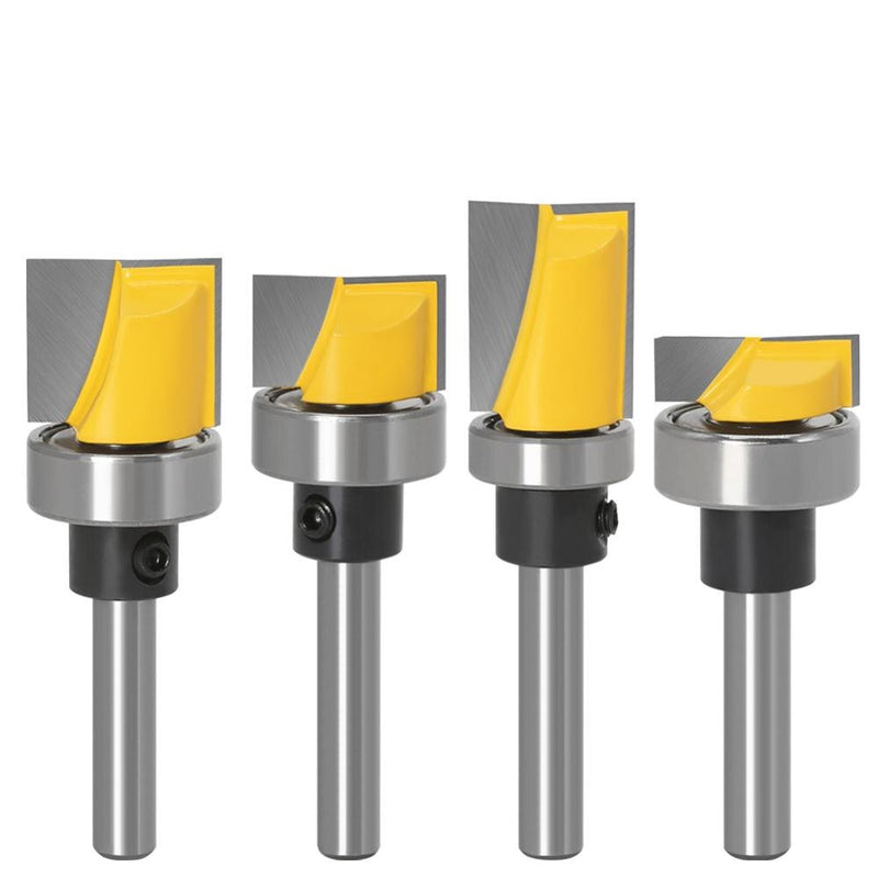 4pcs Trim Router Bit Set - 1/4" 6mm Shank - 5 Bit Pattern/Template Woodworking cutter Tenon Cutter