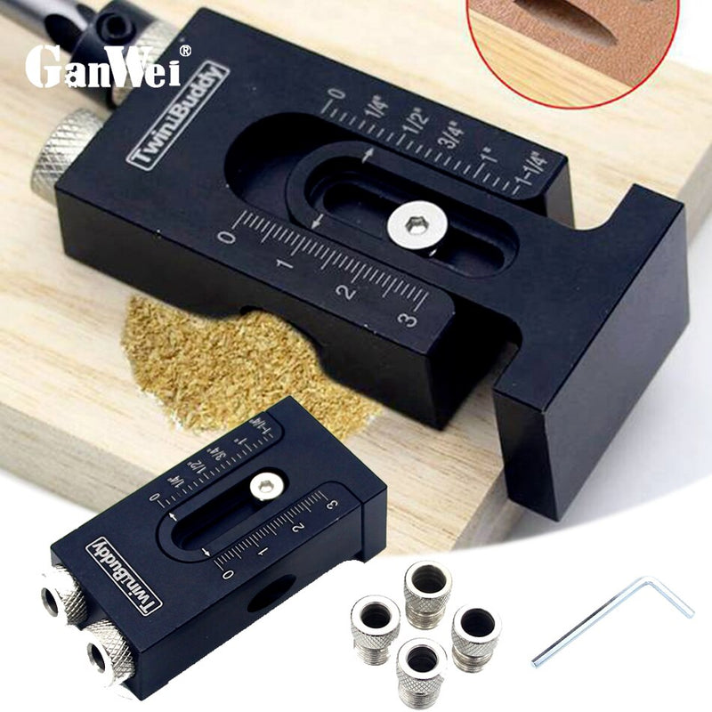 Drill Guide Positioning Auxiliary Tool 6/8/9.5mm Pocket Hole Jig Kit Woodwoorking Tool Hole Puncher Locator Woodworking