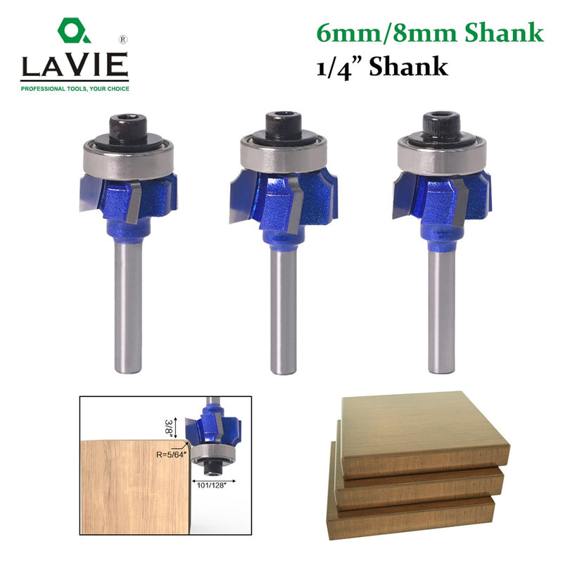 6mm 1/4 8 Shank Z4 Corner Round Router Bit R1 R2 R3 Trim Edging Woodworking Mill Classical Cutter Bit for Wood 051-Z4